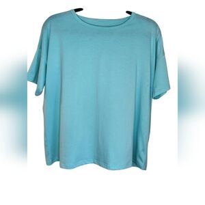 Eileen Fisher Over Size Light Blue Tee Top. NWOT. Size S-M